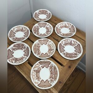 Fair Winds New York Harbor Saucer Set of 8